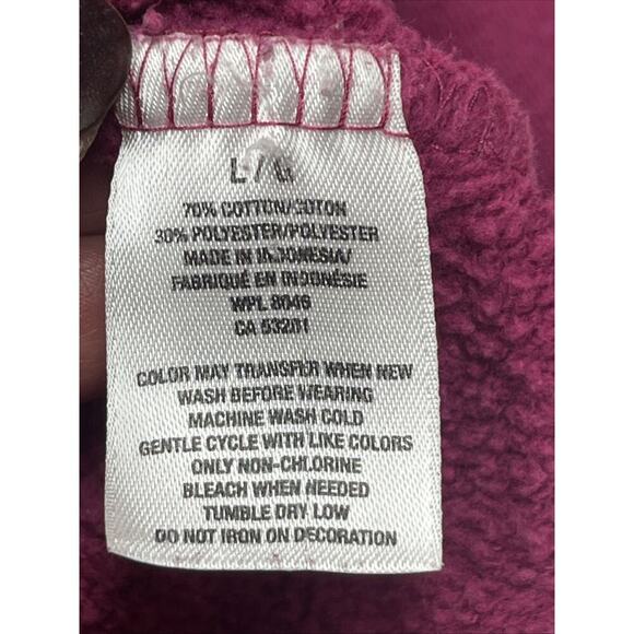 Aeropostale Y2K Puff Print Embroidered Spell Out Zip Up Hoodie Womens Sz L Pink - Picture 8 of 12